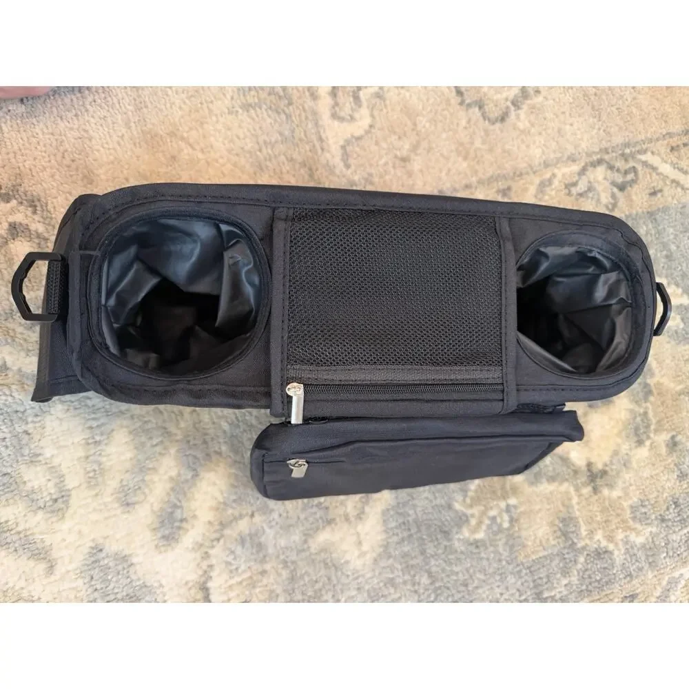 Momcozy Black Insulated Bottle Holder Stroller Organizer Detachable Bag NEW